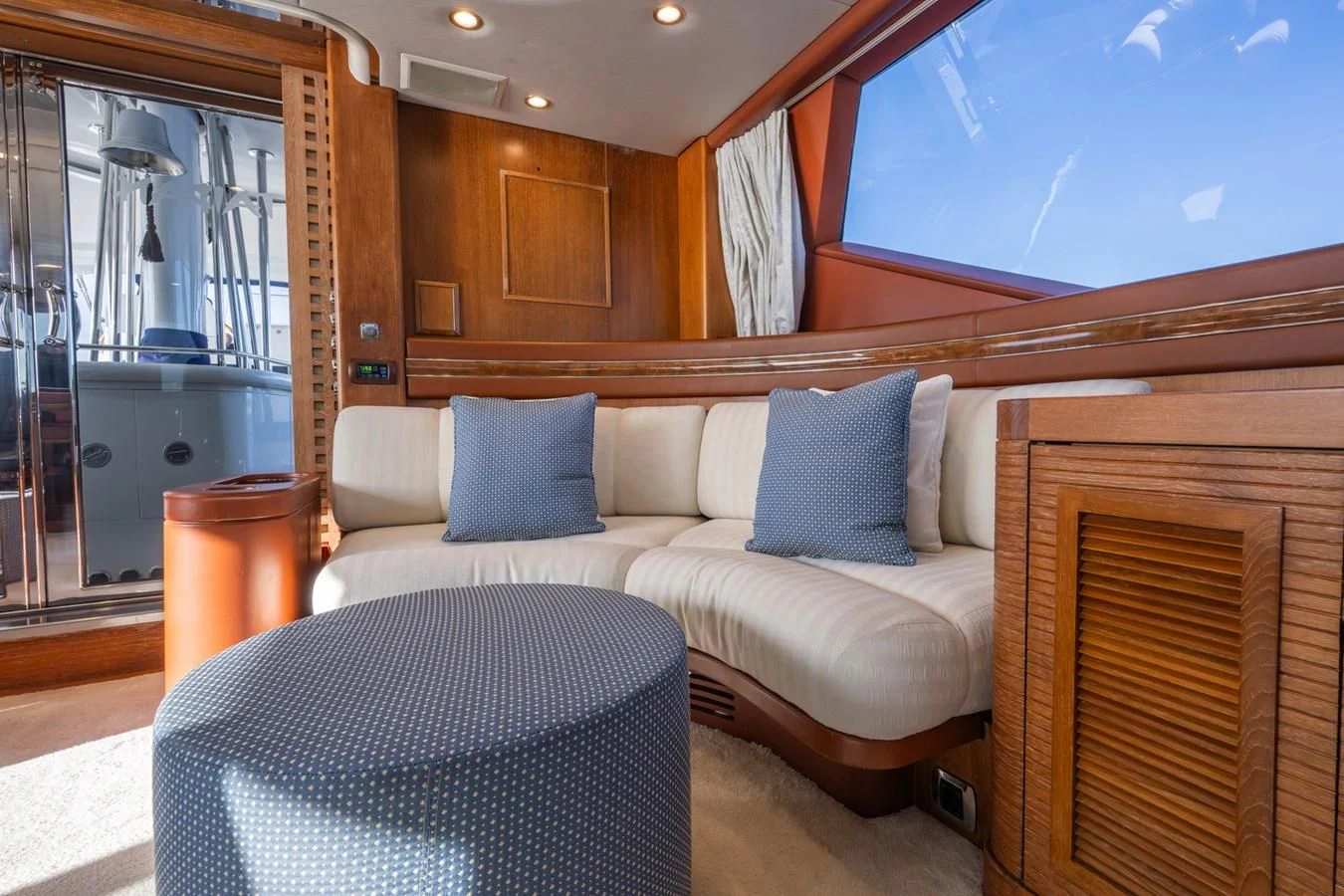 a couch and a chair in a room aboard LA CATTIVA 1 Yacht for Sale