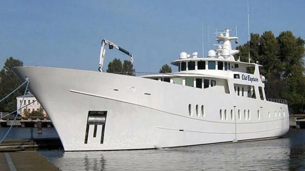 a large white boat aboard GALATEA Yacht for Sale