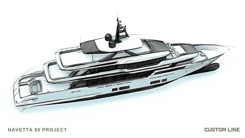 a black and white model of a car aboard ASANTE Yacht for Sale