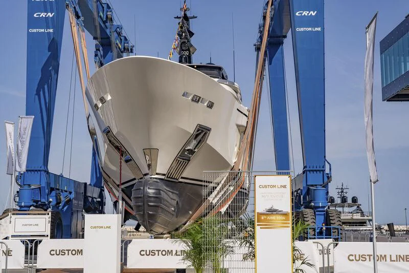 a large satellite dish aboard ASANTE Yacht for Sale
