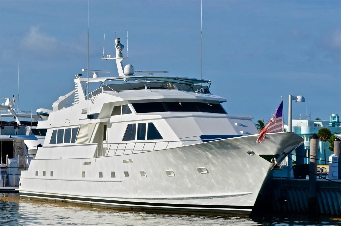 a large white yacht aboard ISABELLA Yacht for Sale