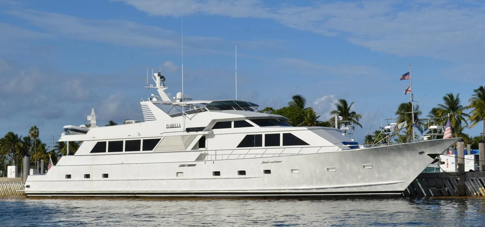 a large white yacht aboard ISABELLA Yacht for Sale