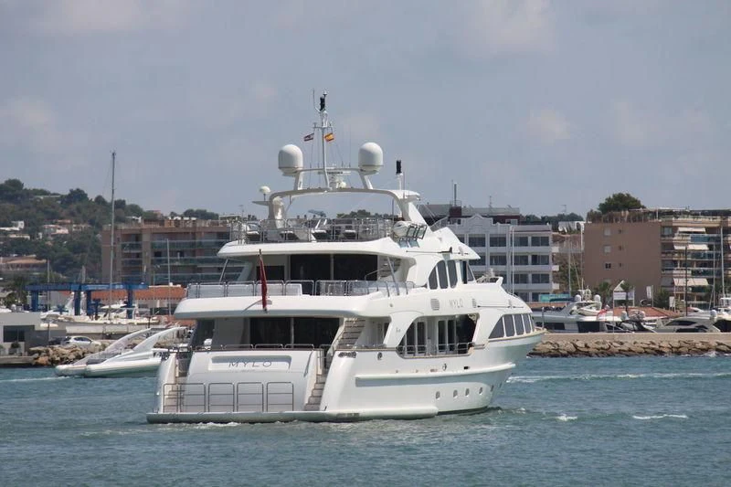 a boat in the water aboard FRISH Yacht for Sale