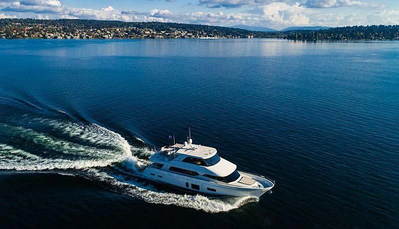 a boat on the water aboard VARIABLE Yacht for Sale