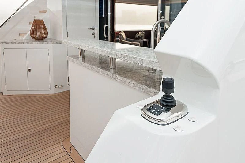 a white counter top with a lamp on it aboard VARIABLE Yacht for Sale