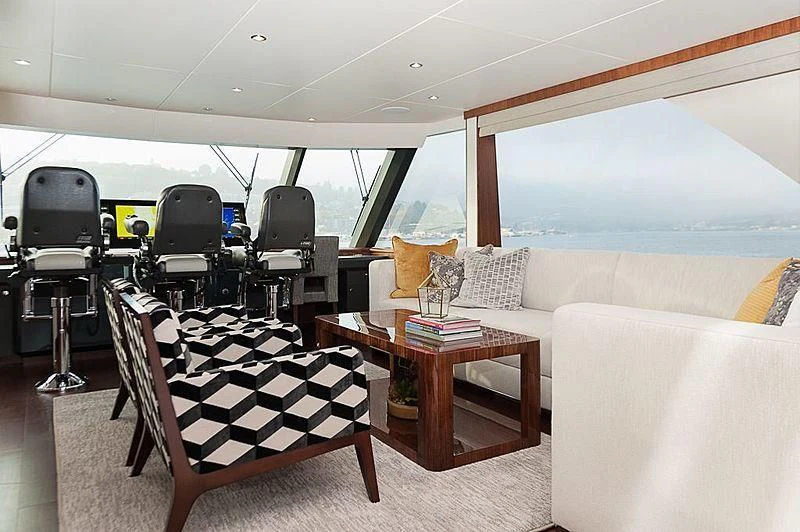 inside of a tent with chairs and tables aboard VARIABLE Yacht for Sale