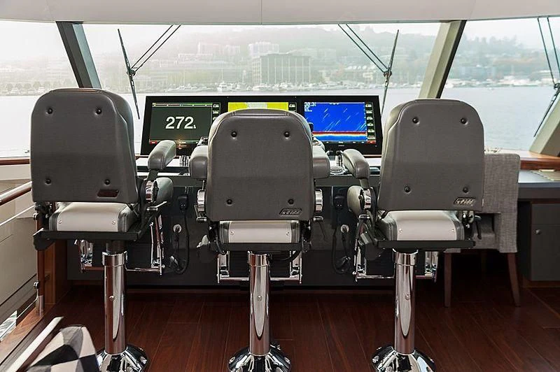 a large black and white gym aboard VARIABLE Yacht for Sale