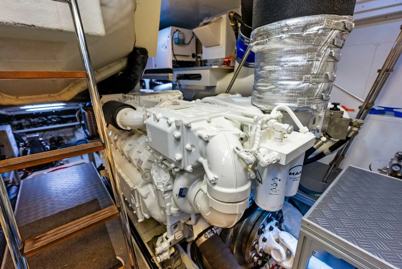 a machine with a large metal tube aboard INEA Yacht for Sale