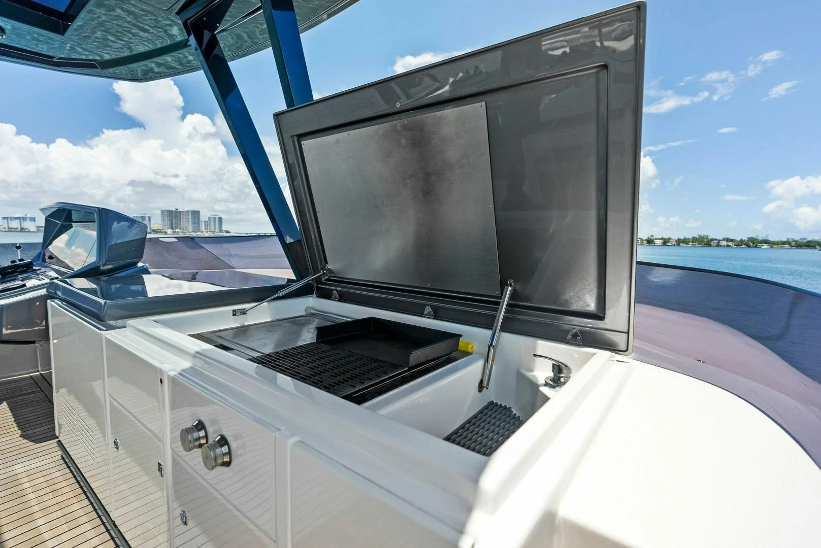 a tv on a boat aboard INEA Yacht for Sale