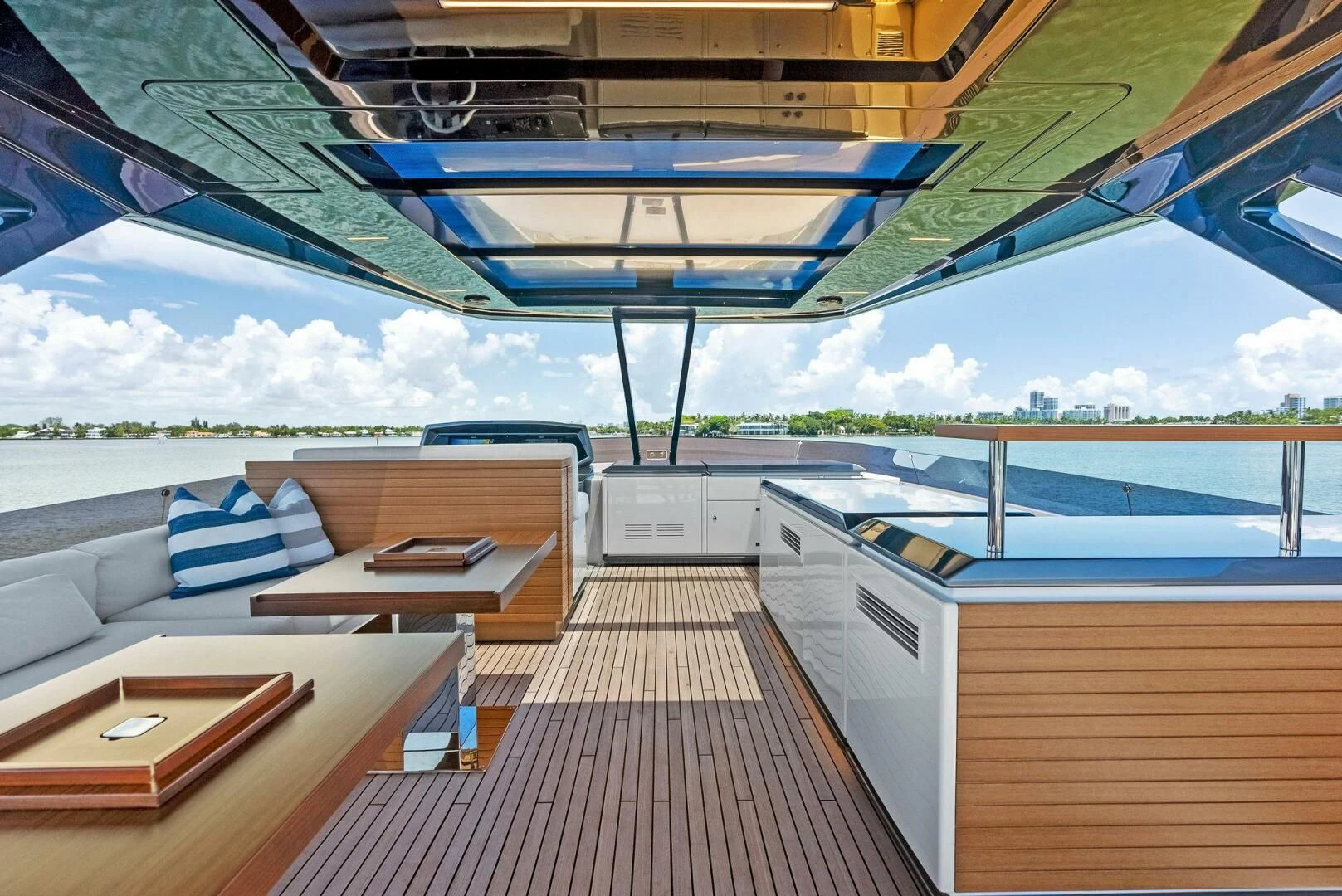 a deck with a pool and a deck aboard INEA Yacht for Sale