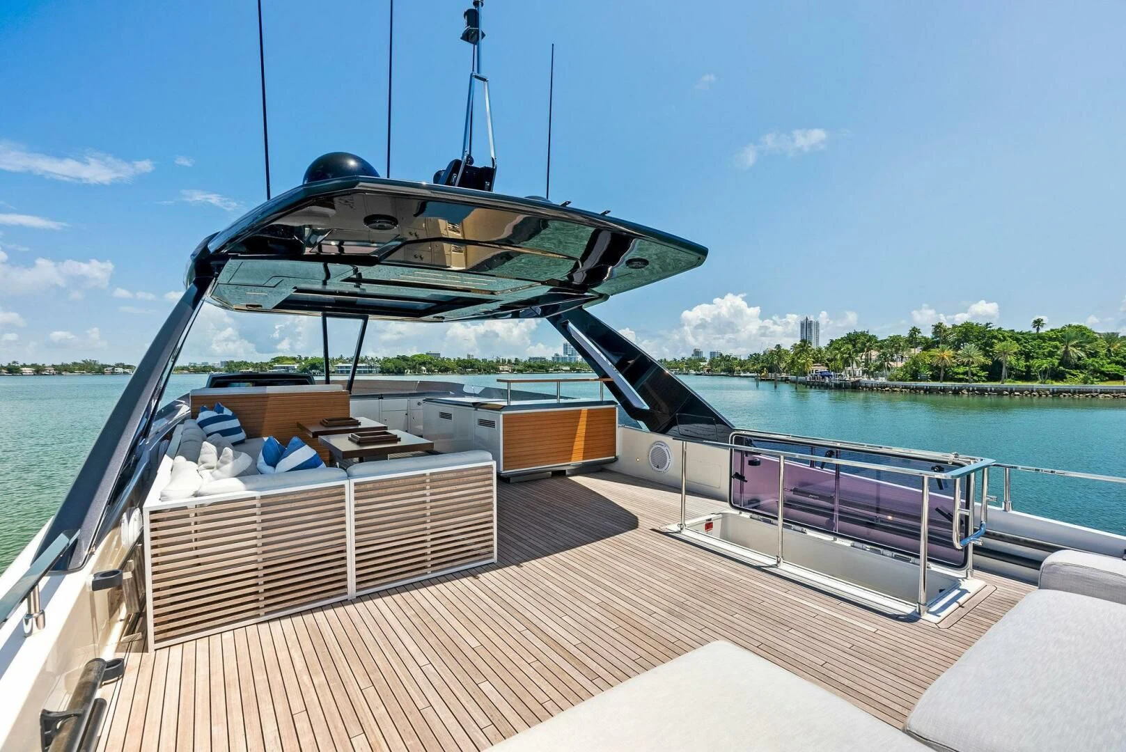 a boat on a deck aboard INEA Yacht for Sale