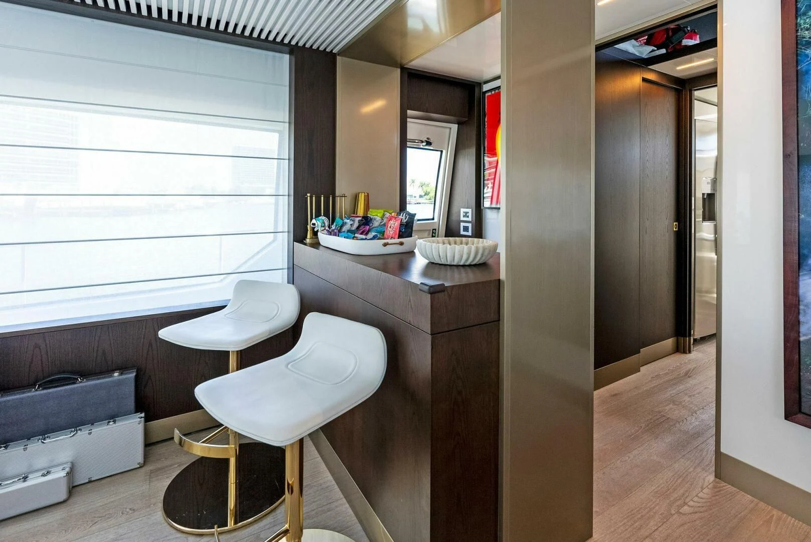 a bathroom with a sink and a mirror aboard INEA Yacht for Sale