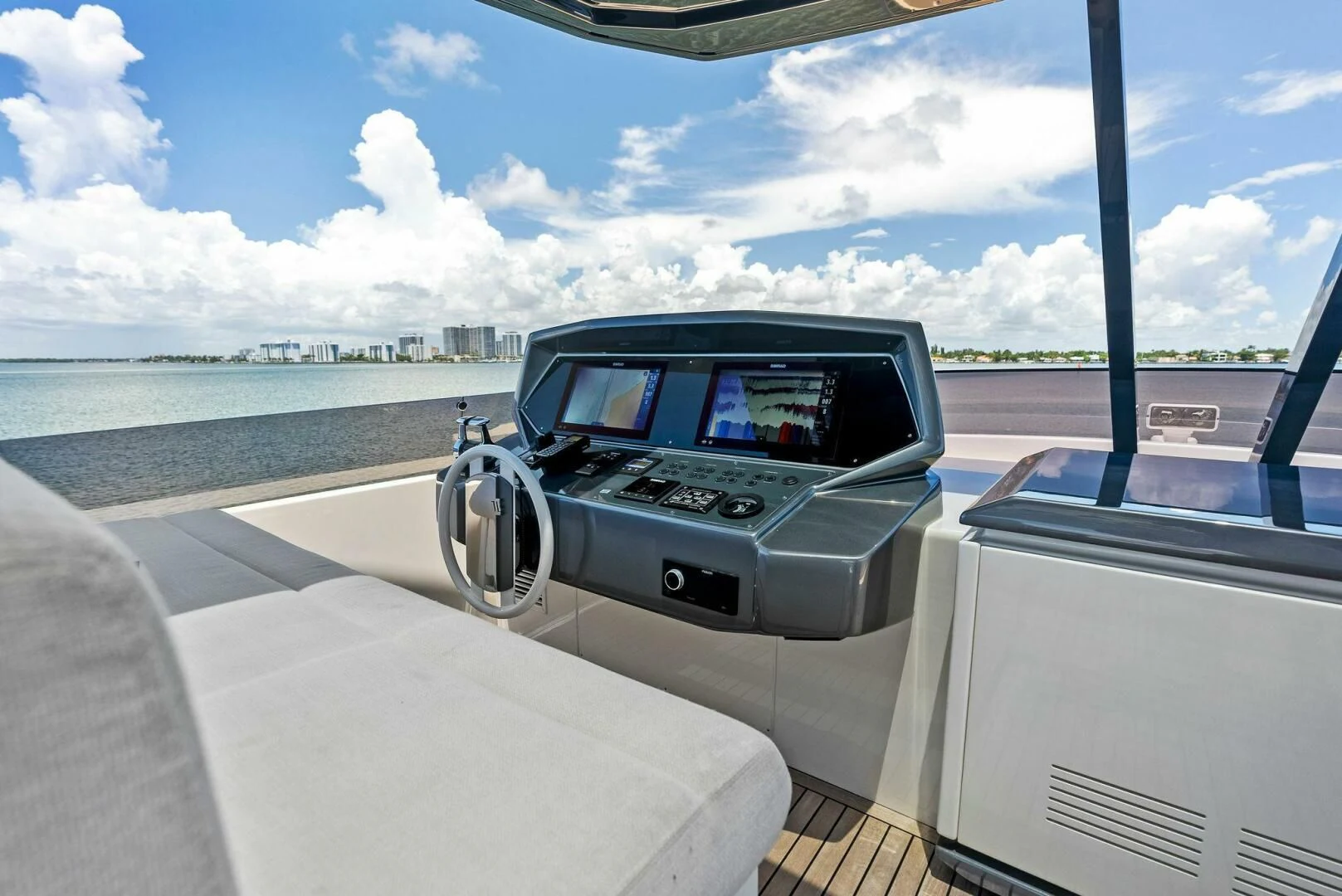 a car on a boat aboard INEA Yacht for Sale