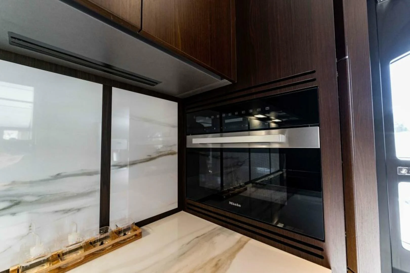 a kitchen with a large oven aboard INEA Yacht for Sale