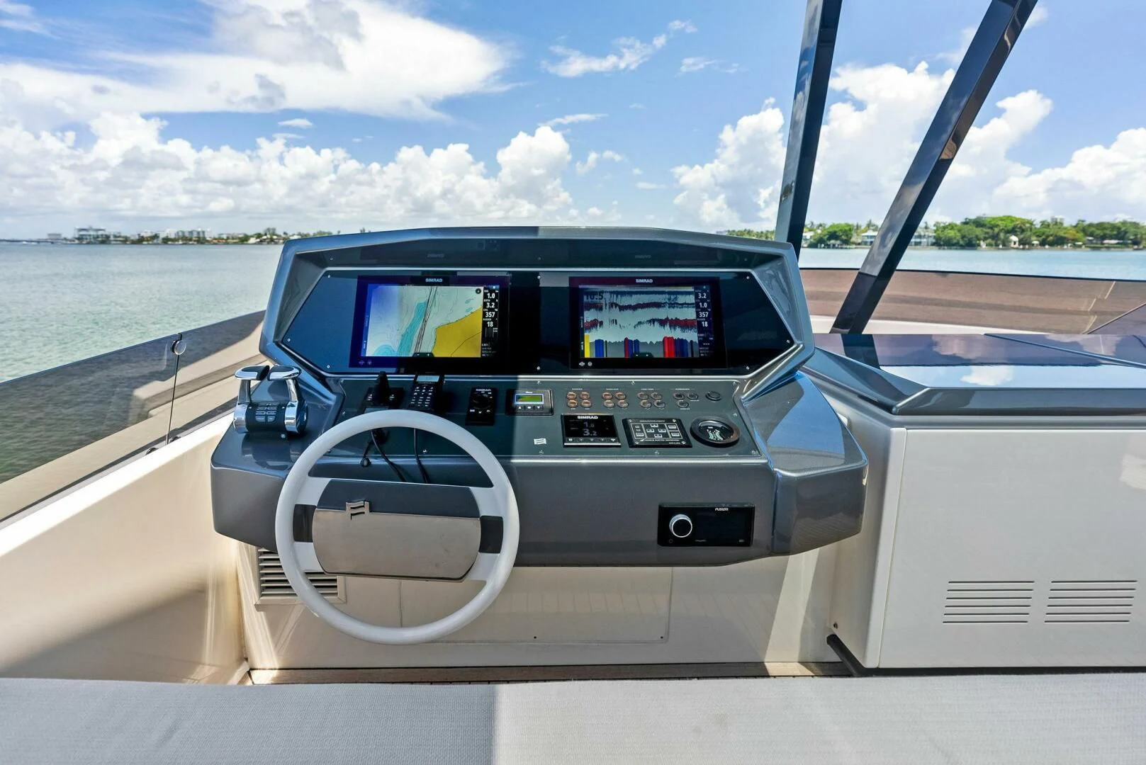 the inside of a car aboard INEA Yacht for Sale