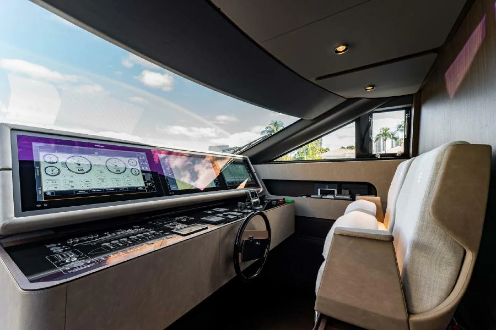 a car with a keyboard and a piano in the back aboard INEA Yacht for Sale