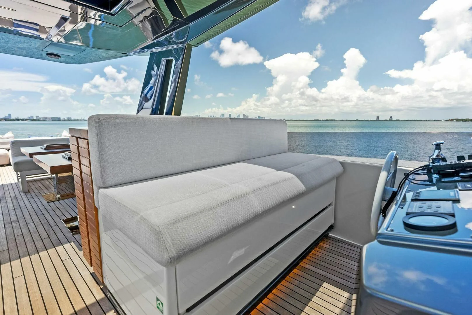 a boat on a deck aboard INEA Yacht for Sale
