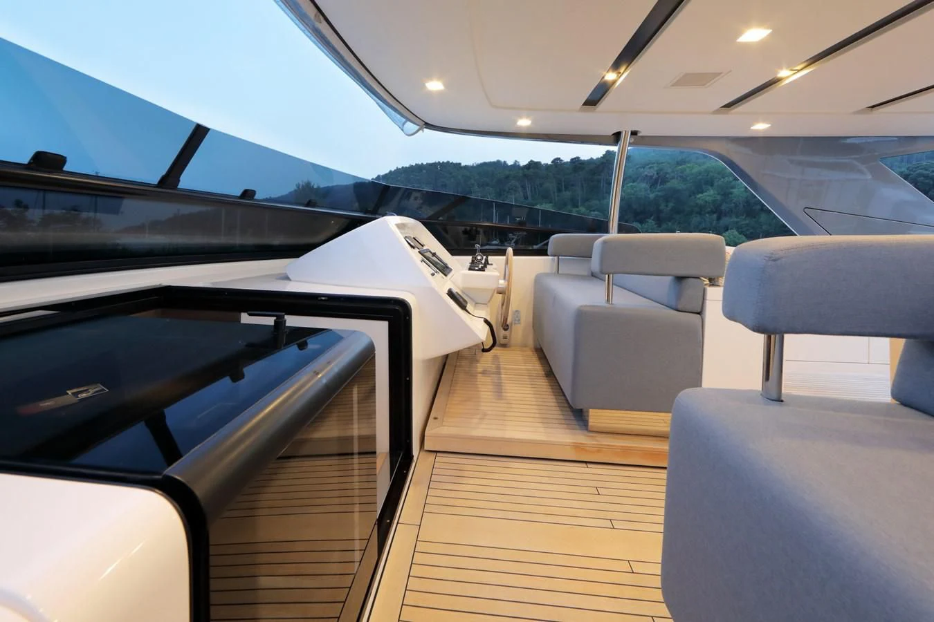 inside of a car aboard COBANA Yacht for Sale
