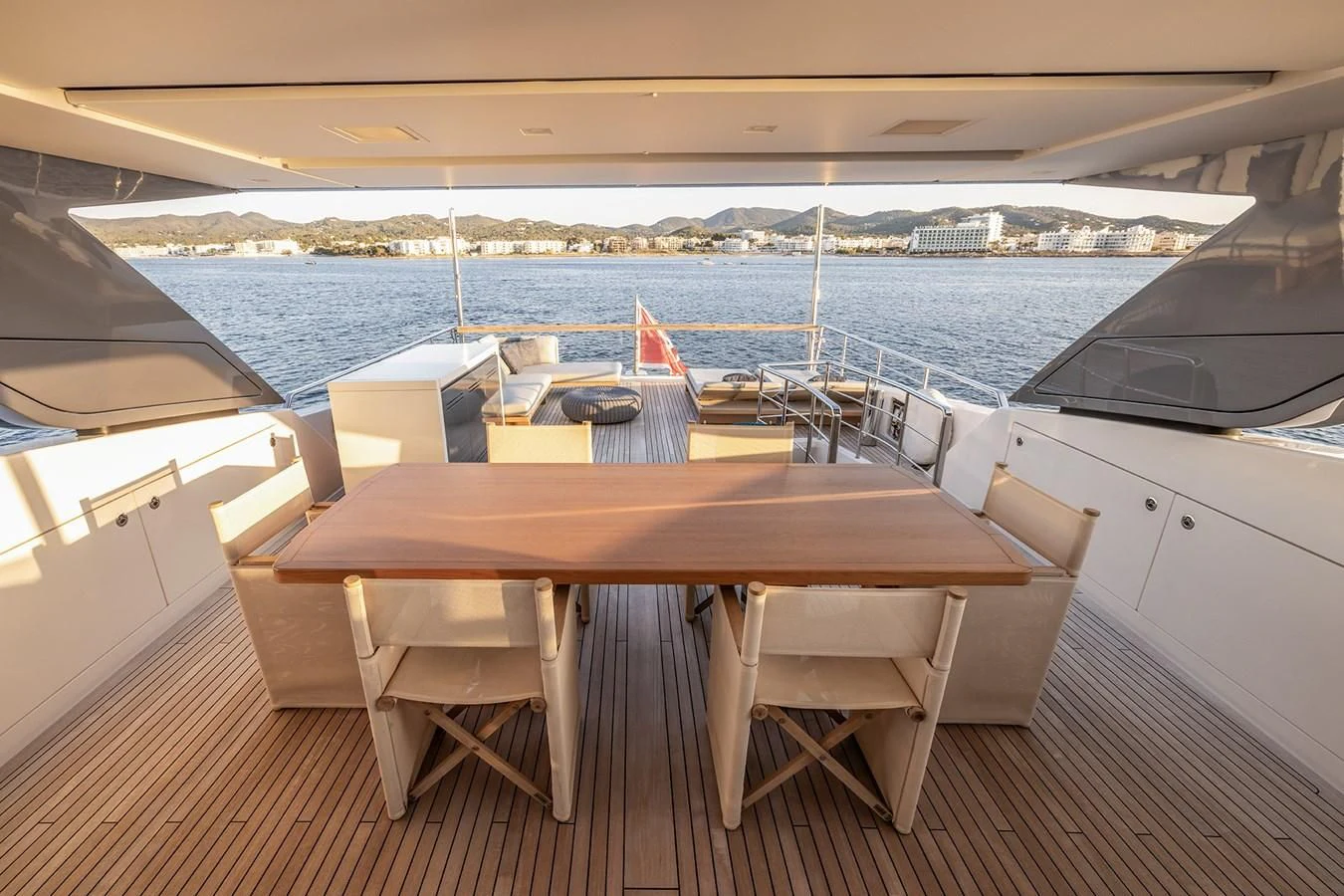 a table on a boat aboard COBANA Yacht for Sale