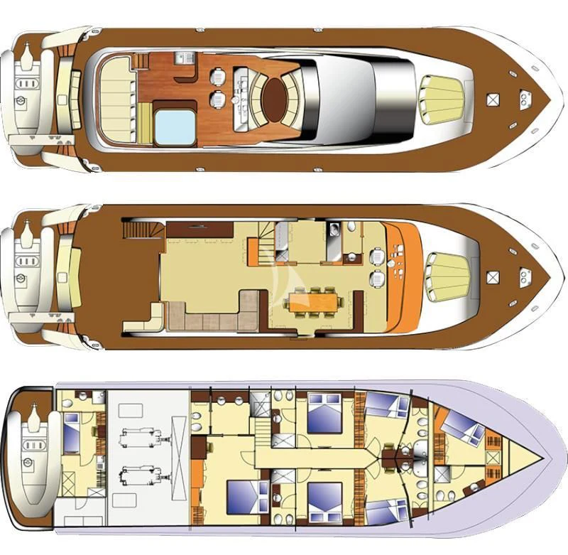 engineering drawing aboard ARIA Yacht for Sale