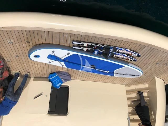 a group of snowmobiles on a wall aboard ARIA Yacht for Sale