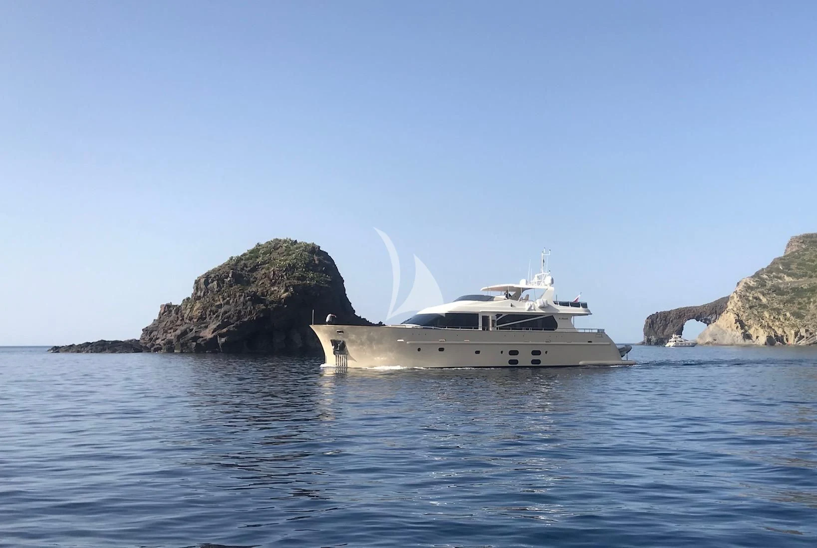 a boat in the water aboard ARIA Yacht for Sale
