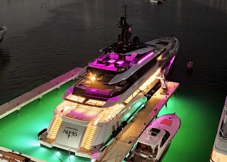 a ship on the water aboard COMFORTABLY NUMB Yacht for Sale