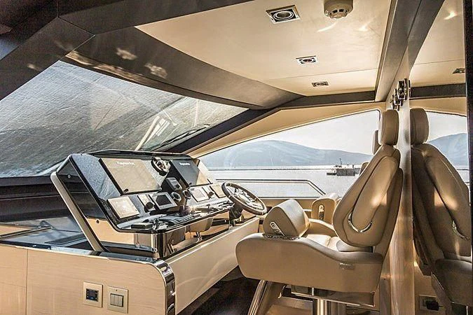 inside of a car aboard LENA Yacht for Sale