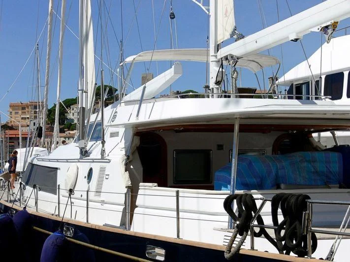 a boat with a steering wheel aboard ENTERPRISE C Yacht for Sale