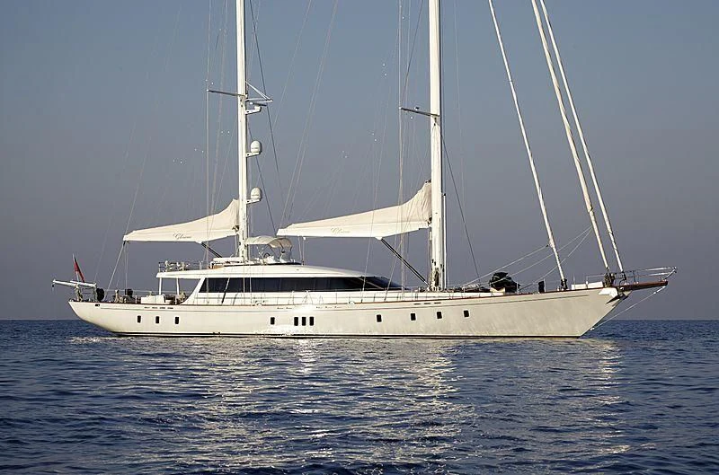 a white boat on the water aboard G GIRL Yacht for Sale