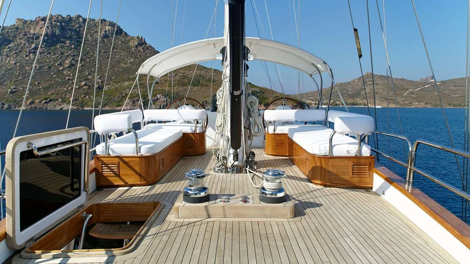 a boat on a deck aboard G GIRL Yacht for Sale