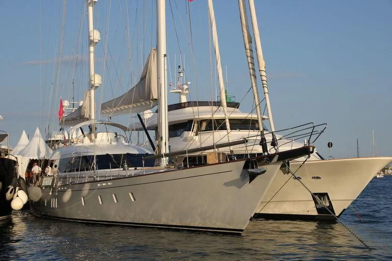 a large white boat aboard G GIRL Yacht for Sale