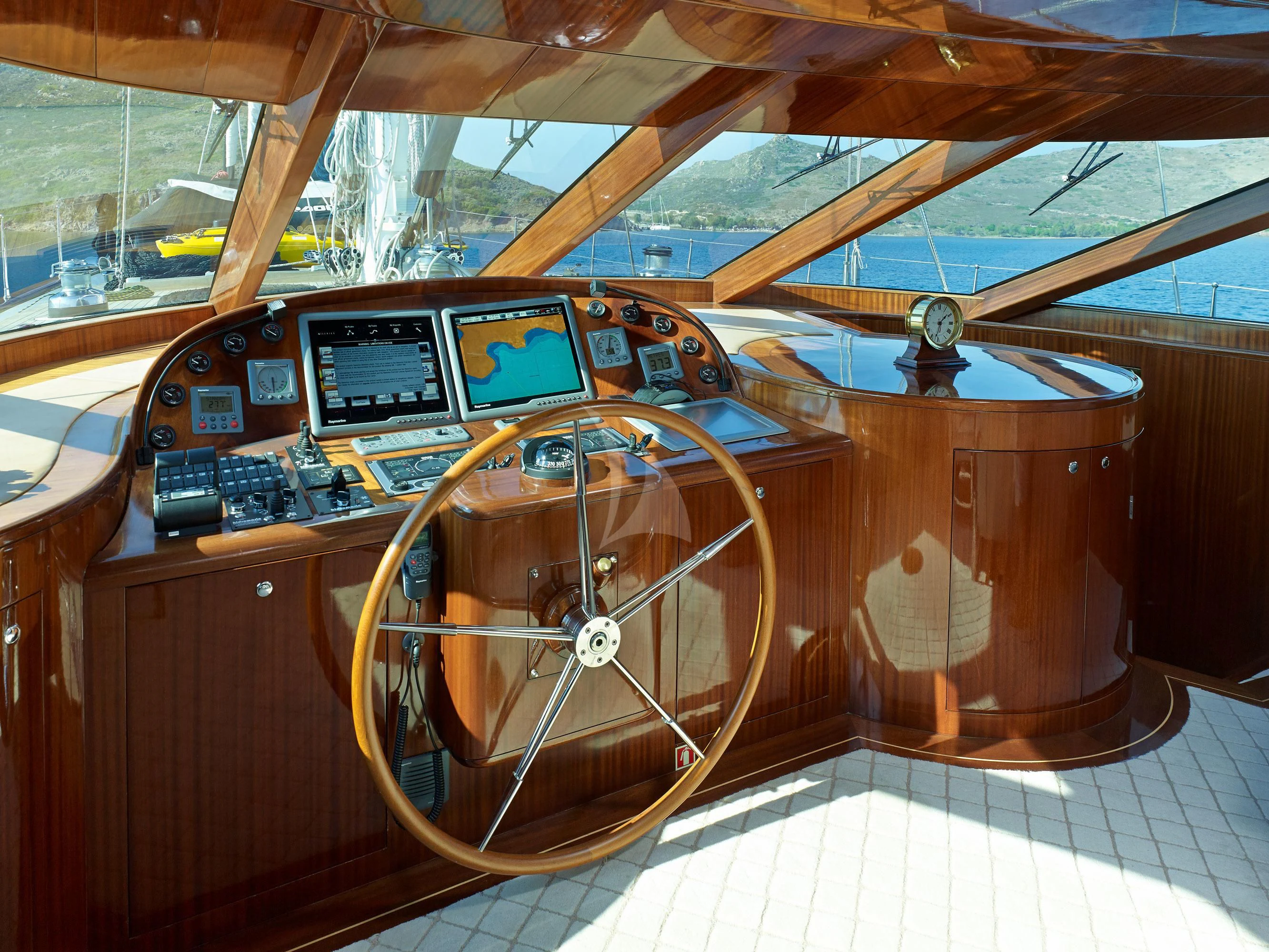 inside of a wooden airplane aboard G GIRL Yacht for Sale