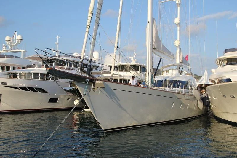 a group of boats in a harbor aboard G GIRL Yacht for Sale