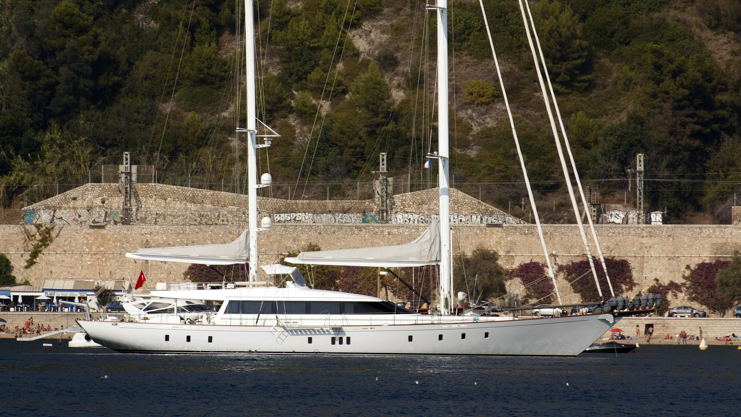 a large white boat on the water aboard G GIRL Yacht for Sale