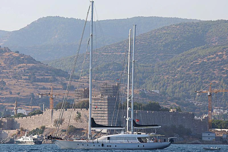 a boat in a harbor aboard G GIRL Yacht for Sale