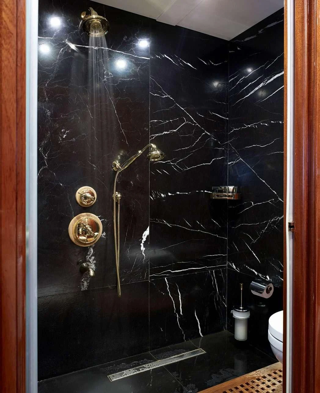 a glass shower door aboard G GIRL Yacht for Sale