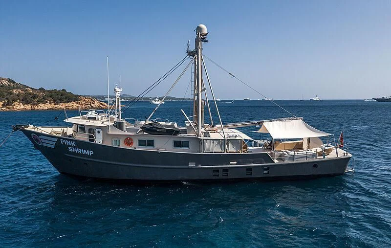 a boat in the water aboard PINK SHRIMP Yacht for Sale