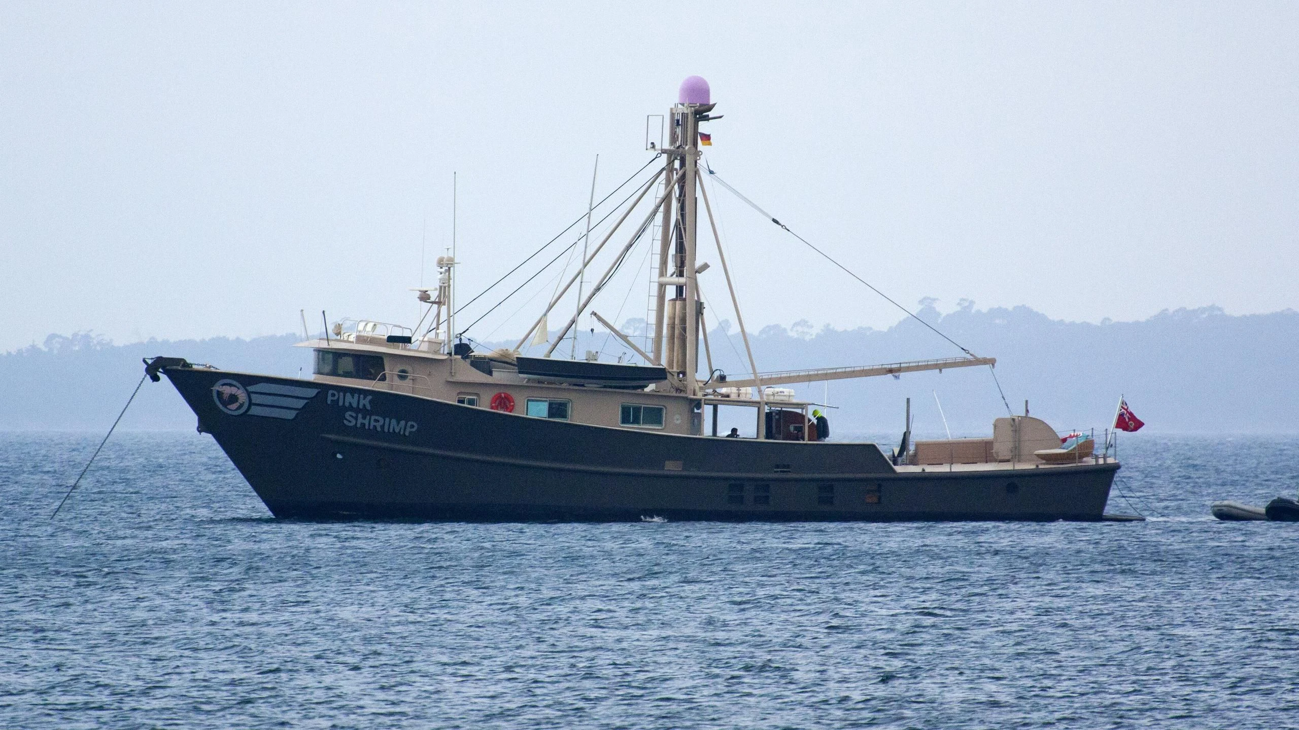 a boat in the water aboard PINK SHRIMP Yacht for Sale