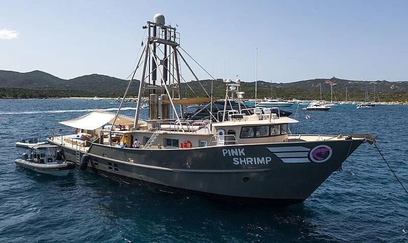 a boat in the water aboard PINK SHRIMP Yacht for Sale