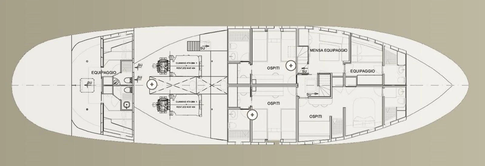 diagram, engineering drawing aboard VERVECE Yacht for Charter