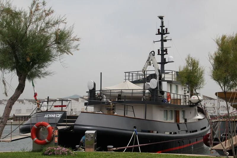 a large boat docked aboard VERVECE Yacht for Charter