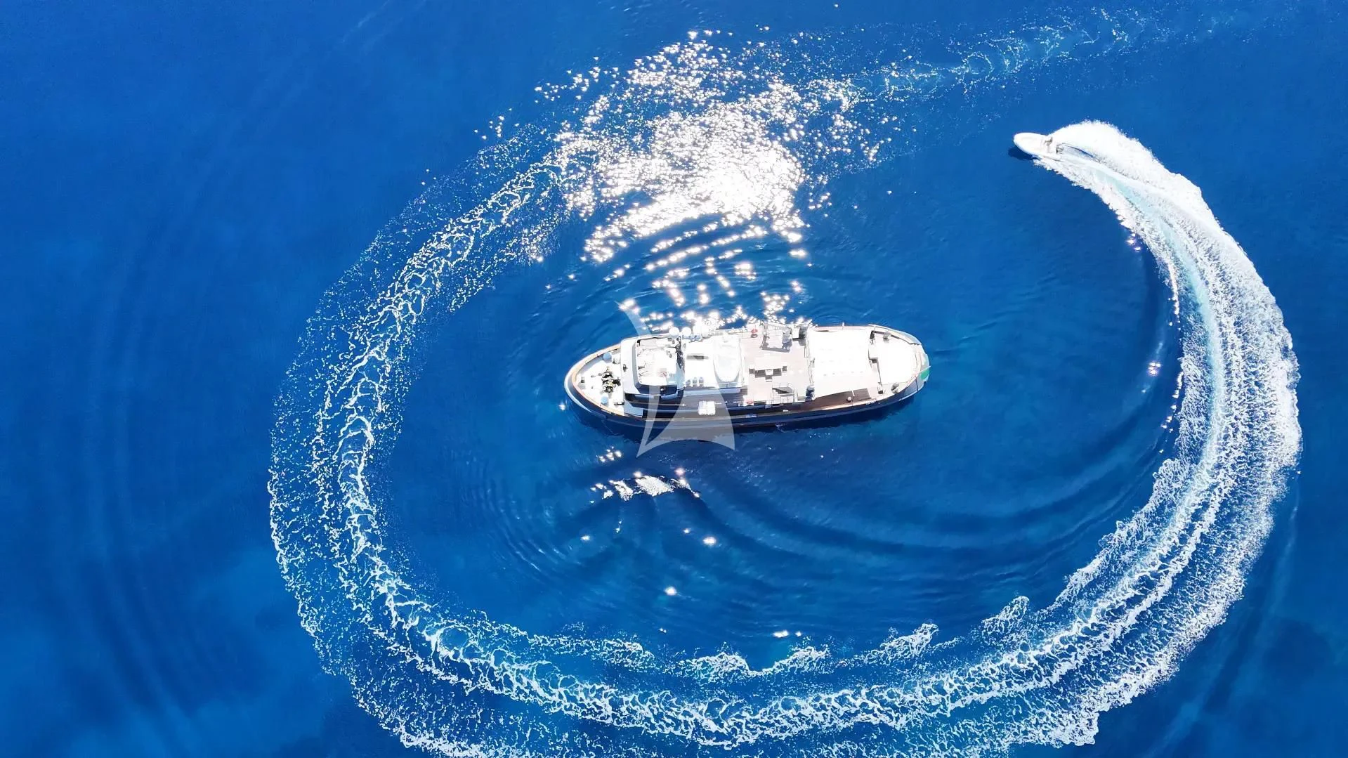 a ship in the ocean aboard VERVECE Yacht for Charter