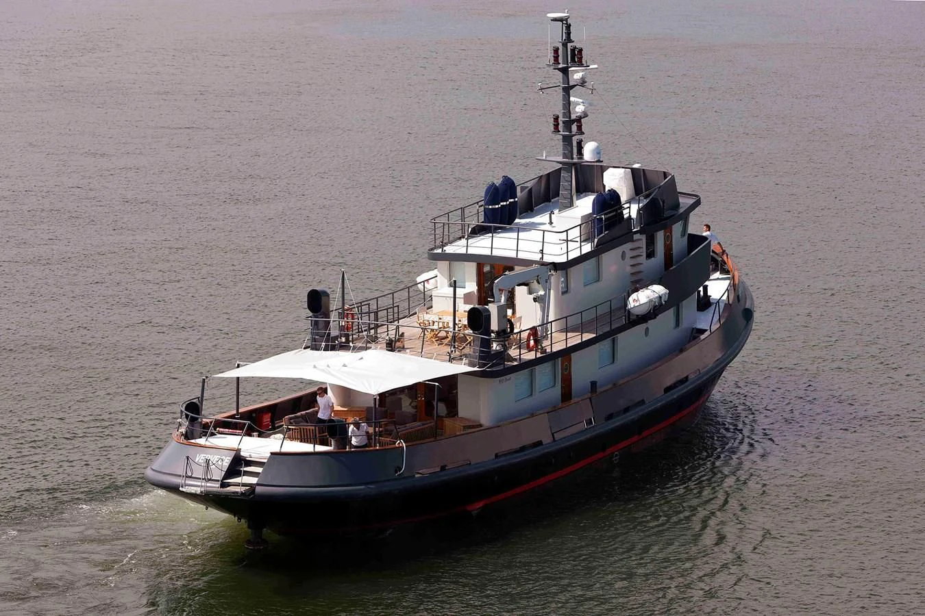 a large boat in the water aboard VERVECE Yacht for Charter