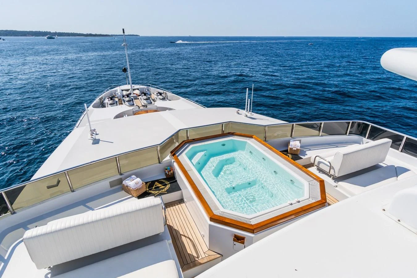 a boat on the water aboard APOGEE Yacht for Sale