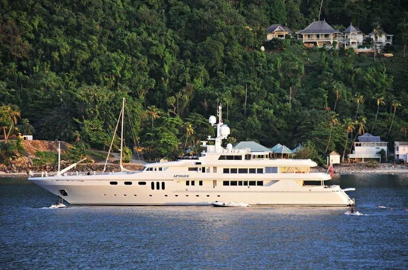 a boat on the water aboard APOGEE Yacht for Sale
