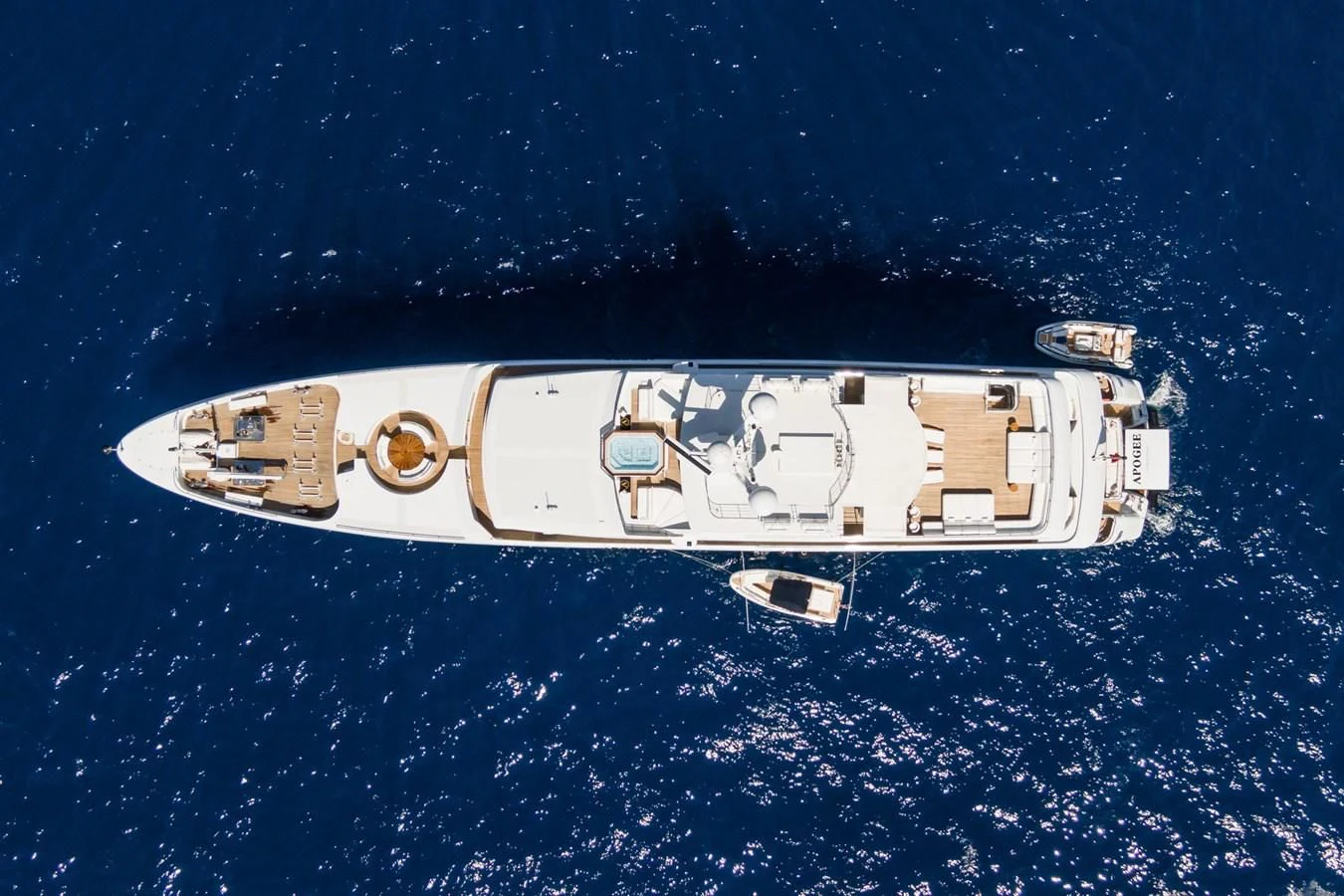 a space ship in outer space aboard APOGEE Yacht for Sale