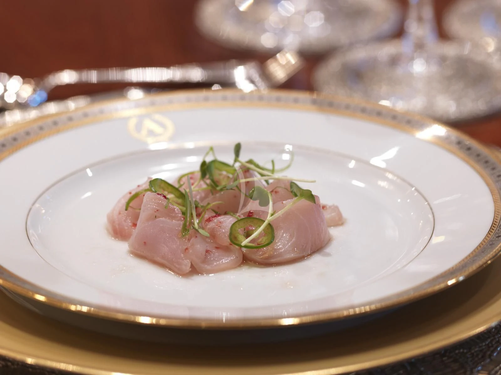 a plate of food aboard APOGEE Yacht for Sale