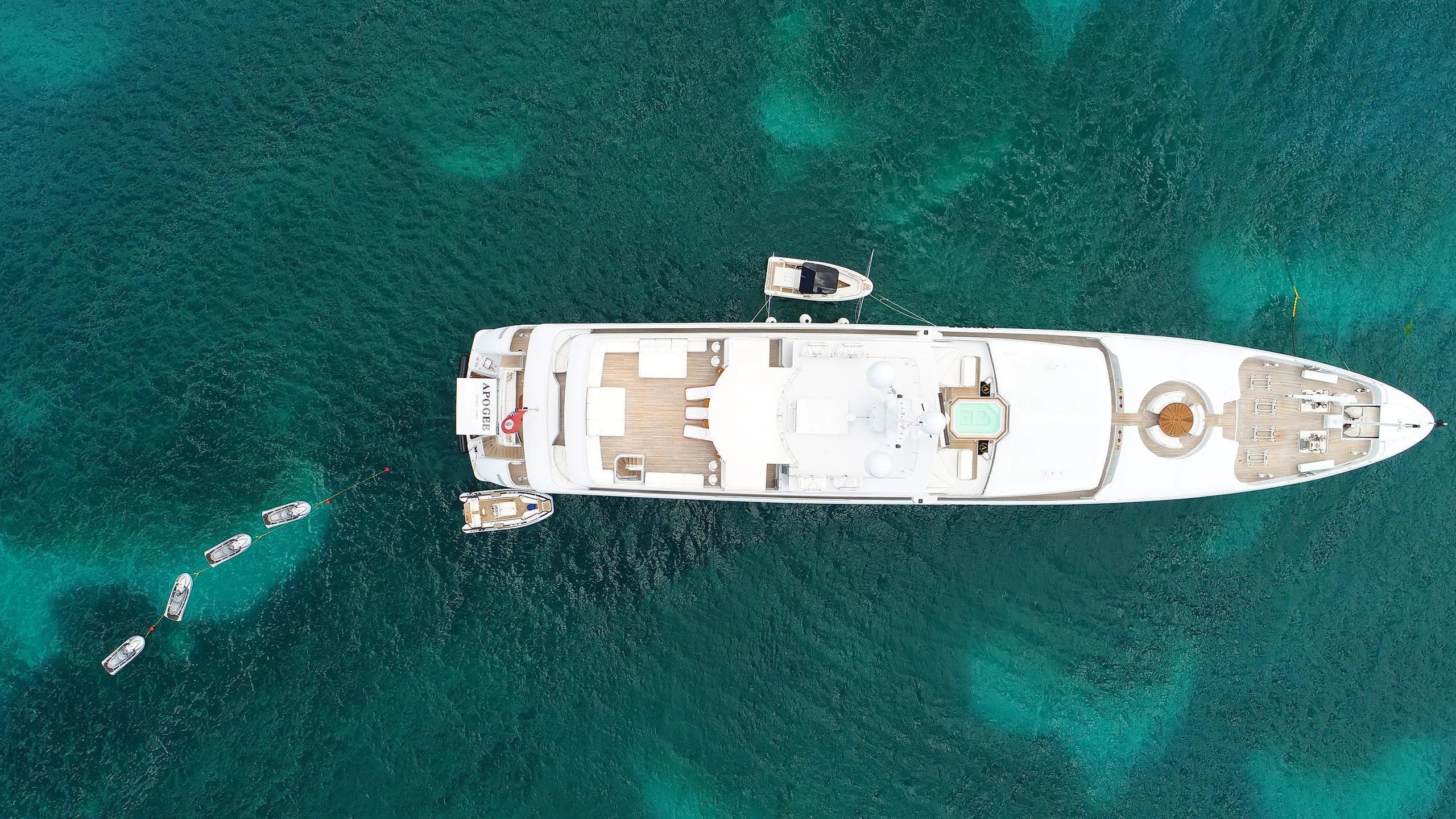 a satellite in the ocean aboard APOGEE Yacht for Sale