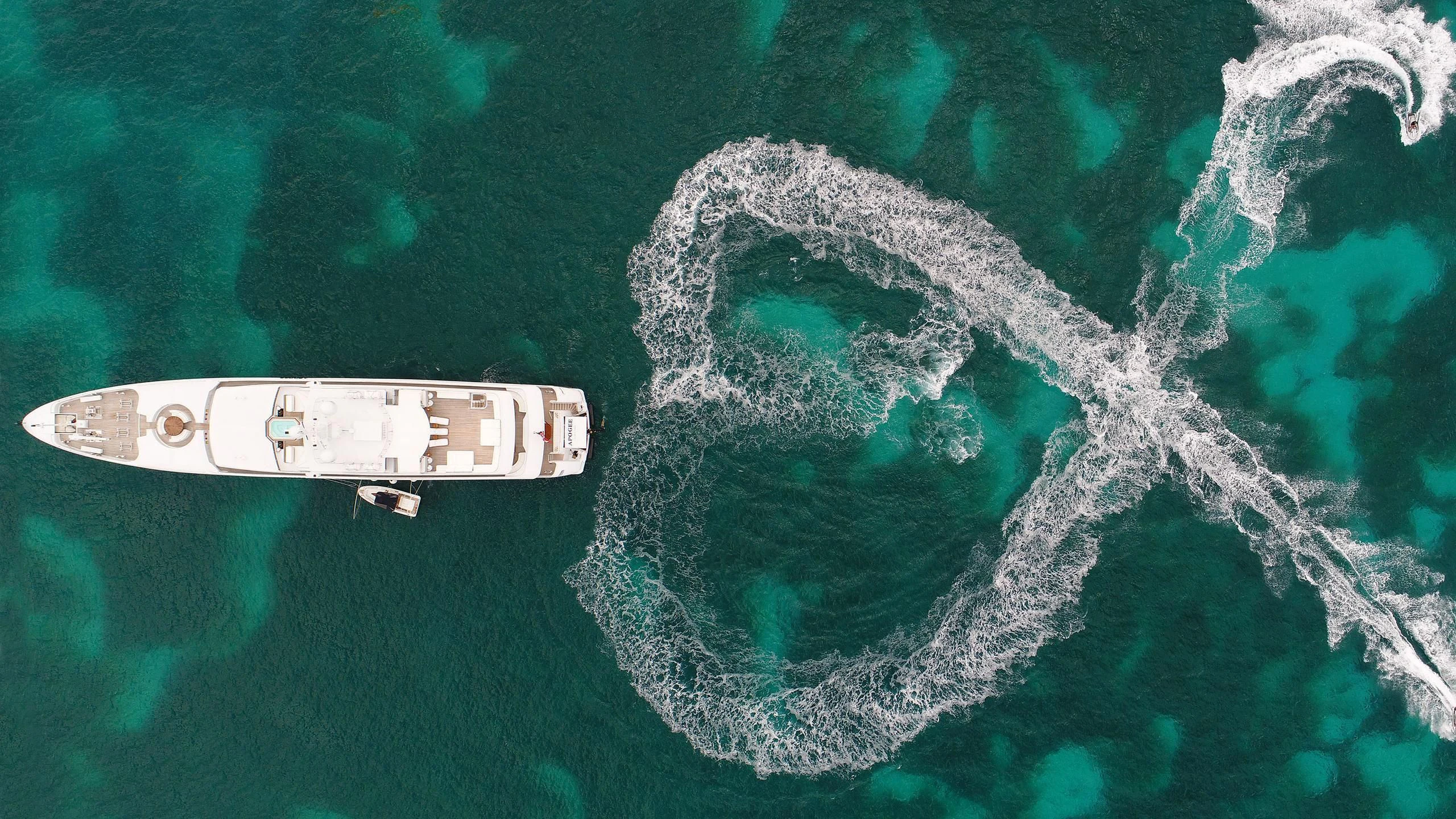 a satellite in space aboard APOGEE Yacht for Sale